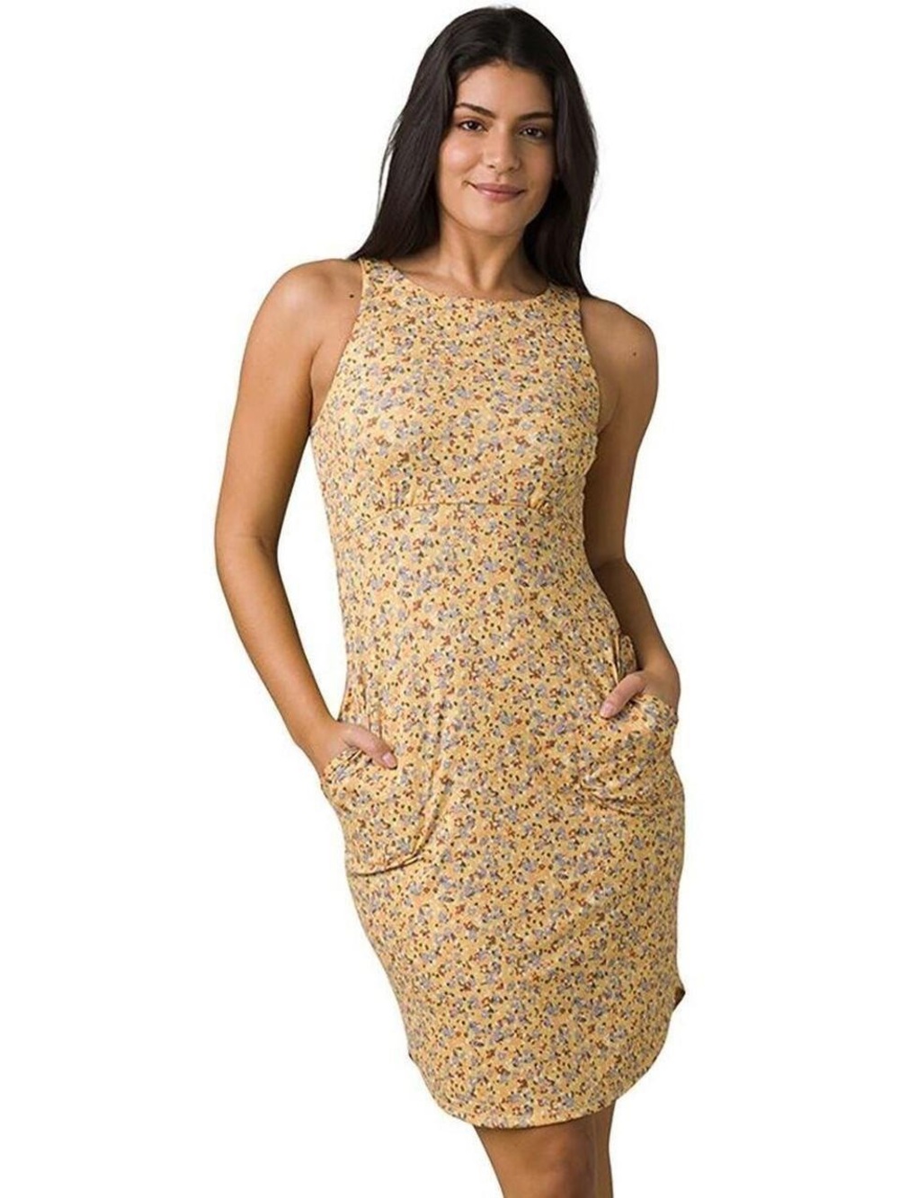 Prana Yellow Floral Dress